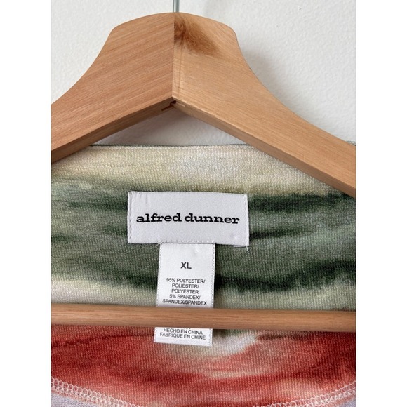 New - Women's - Alfred Dunner Watercolor Stripe Tee – Olive Multi – XL - Picture 3 of 5